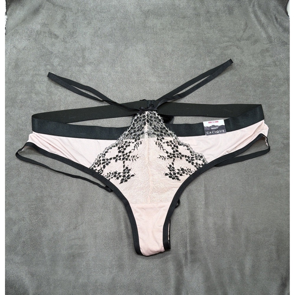 Cacique Lane Bryant Blush Pink Novelty Panties Open Back Size 18/20